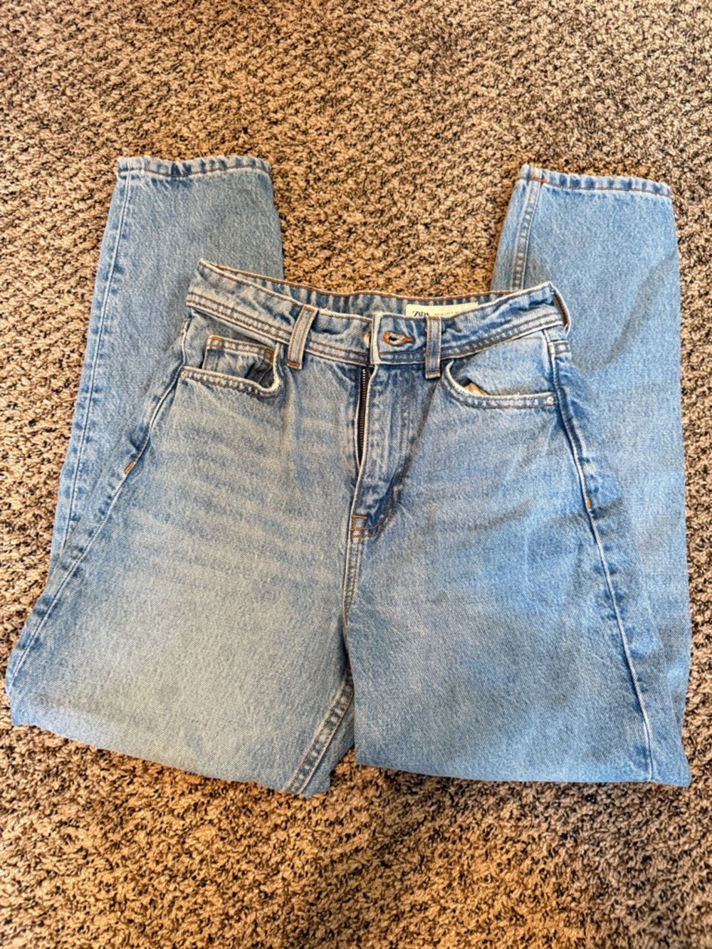 Zara Light Blue Straight Leg Jeans